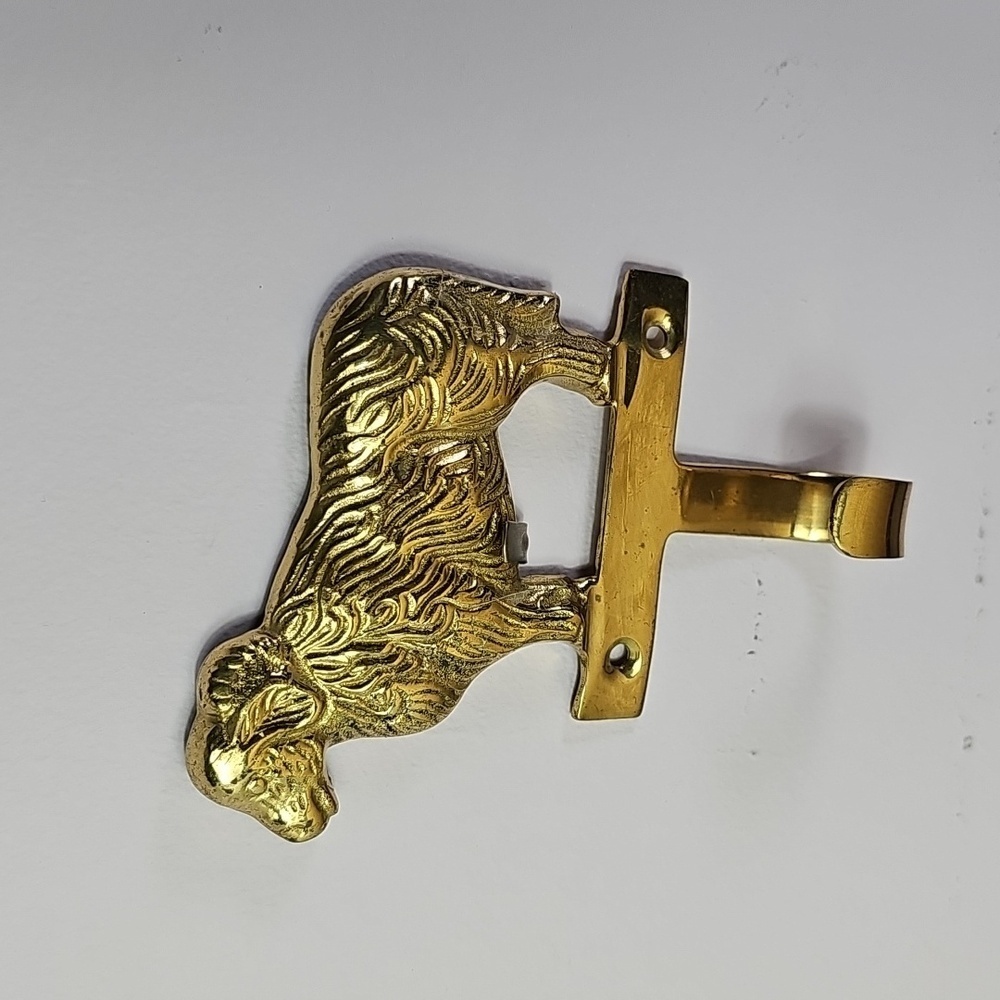 Vintage Solid Brass Sheep Wall Hanging Hook